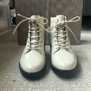 Everlane White Combat Boots, US 6.5